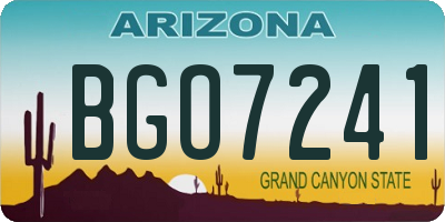 AZ license plate BGO7241
