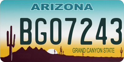AZ license plate BGO7243