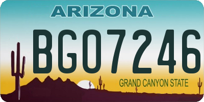 AZ license plate BGO7246