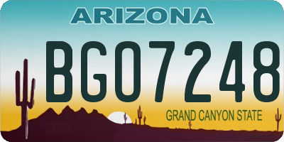 AZ license plate BGO7248