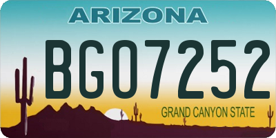 AZ license plate BGO7252