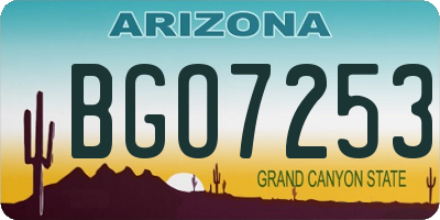 AZ license plate BGO7253