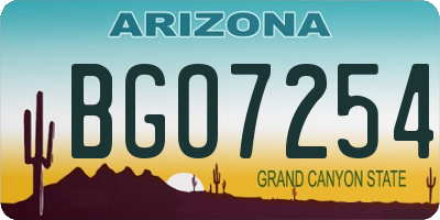 AZ license plate BGO7254