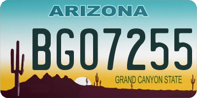 AZ license plate BGO7255