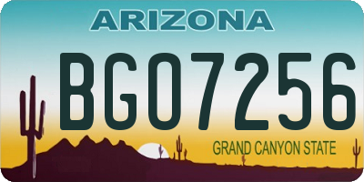 AZ license plate BGO7256