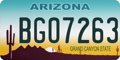 AZ license plate BGO7263