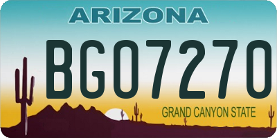 AZ license plate BGO7270