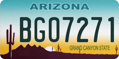 AZ license plate BGO7271