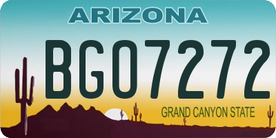 AZ license plate BGO7272