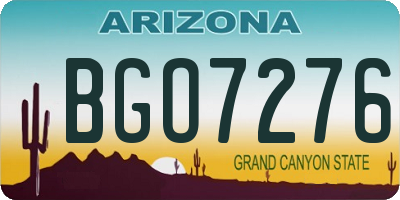 AZ license plate BGO7276