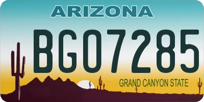 AZ license plate BGO7285
