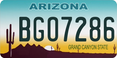 AZ license plate BGO7286