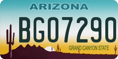 AZ license plate BGO7290