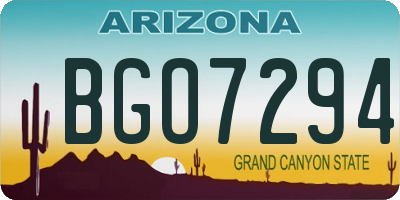 AZ license plate BGO7294