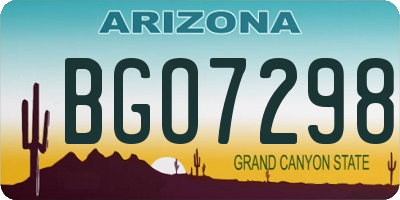 AZ license plate BGO7298