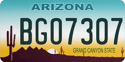 AZ license plate BGO7307