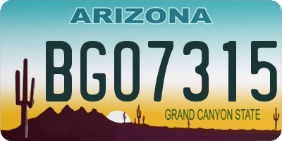 AZ license plate BGO7315