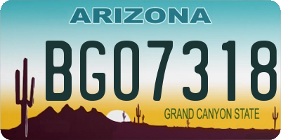 AZ license plate BGO7318