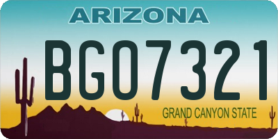 AZ license plate BGO7321