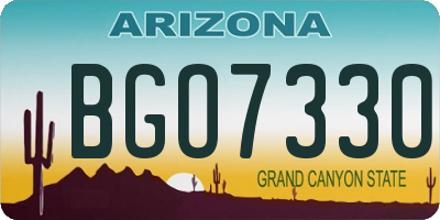 AZ license plate BGO7330