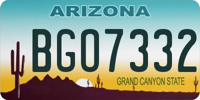 AZ license plate BGO7332