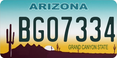 AZ license plate BGO7334
