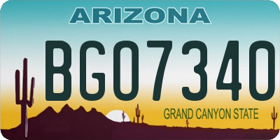 AZ license plate BGO7340