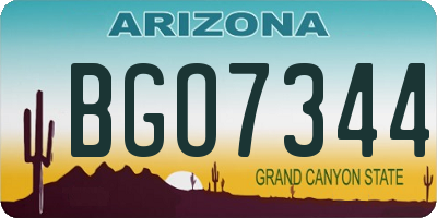 AZ license plate BGO7344