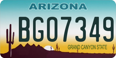AZ license plate BGO7349