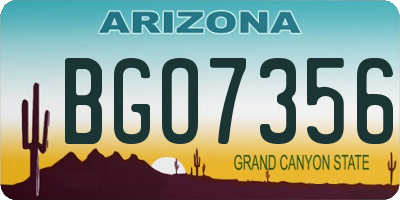 AZ license plate BGO7356