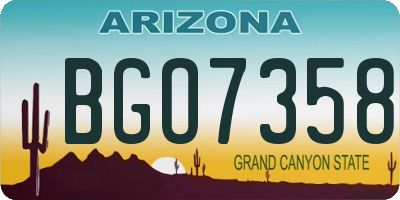 AZ license plate BGO7358