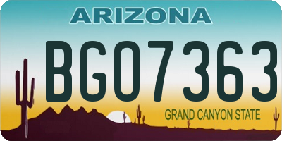 AZ license plate BGO7363