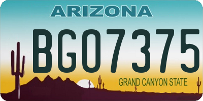 AZ license plate BGO7375