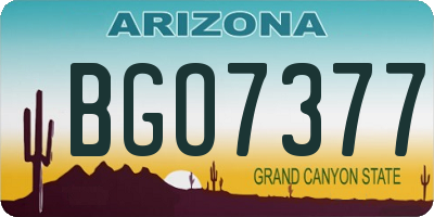 AZ license plate BGO7377