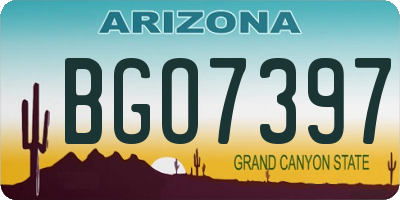 AZ license plate BGO7397