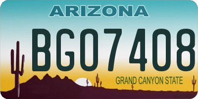 AZ license plate BGO7408
