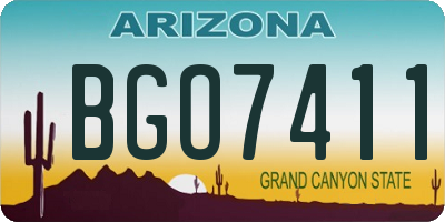 AZ license plate BGO7411