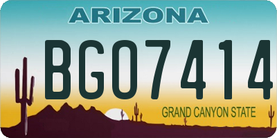 AZ license plate BGO7414