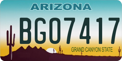AZ license plate BGO7417