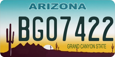 AZ license plate BGO7422
