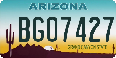 AZ license plate BGO7427