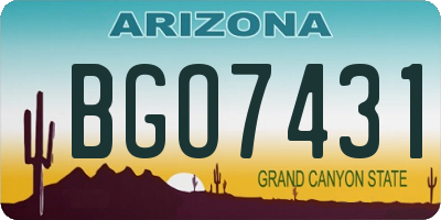 AZ license plate BGO7431