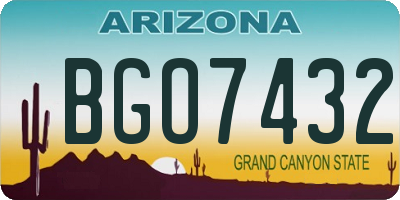 AZ license plate BGO7432