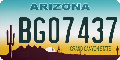 AZ license plate BGO7437