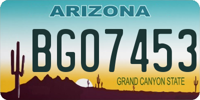 AZ license plate BGO7453