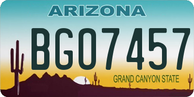 AZ license plate BGO7457