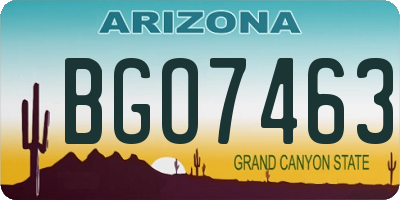 AZ license plate BGO7463