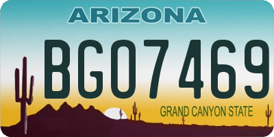 AZ license plate BGO7469