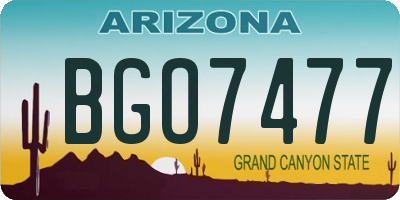AZ license plate BGO7477