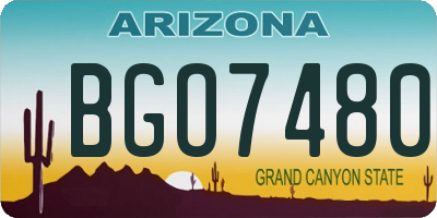 AZ license plate BGO7480
